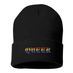 LGBTQ Queer Pride Unisex Beanie - BLACK - LL