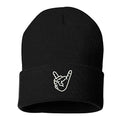 BLACK  Rock On Hands Unisex Beanie - LL