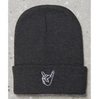 Gray Rock On Hands Unisex Beanie - CHARCOAL GRAY - LL