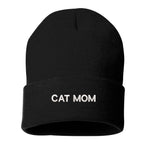 BLACK Cat Mom Unisex Beanie - LL