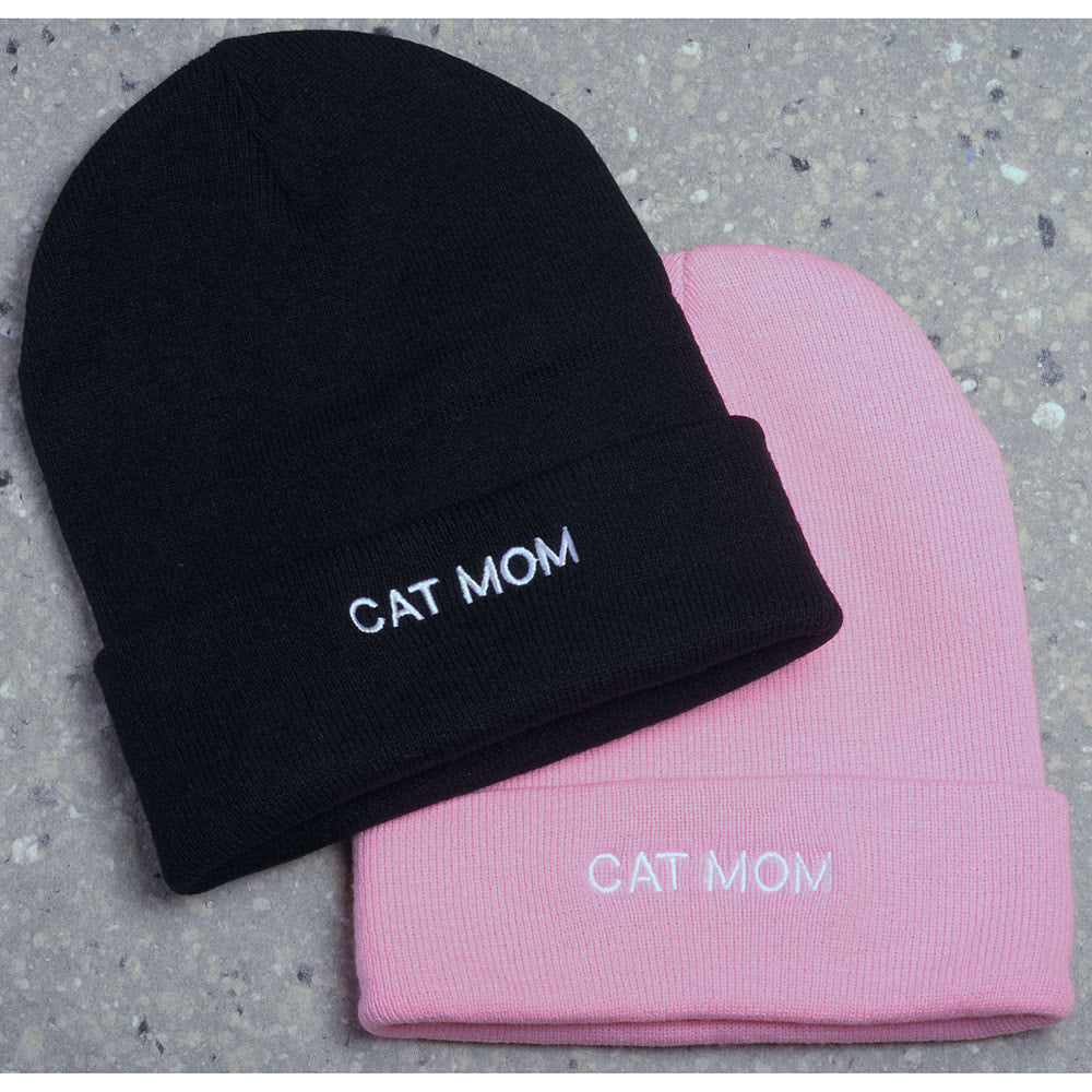 Cat Mom Unisex Beanie - Light Pink - LL