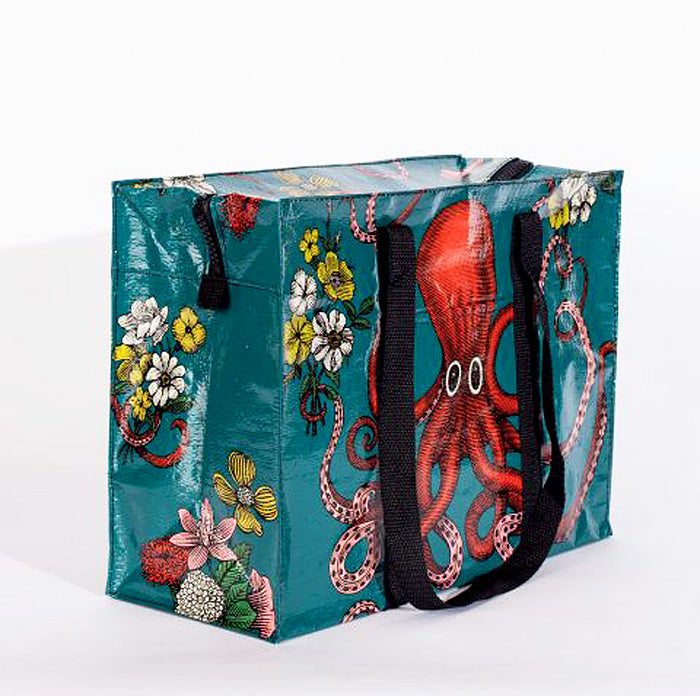 Blue Q Shopping Bag Shoulder Tote  - Octopus - Eco  - Pocket, Zipper, folding