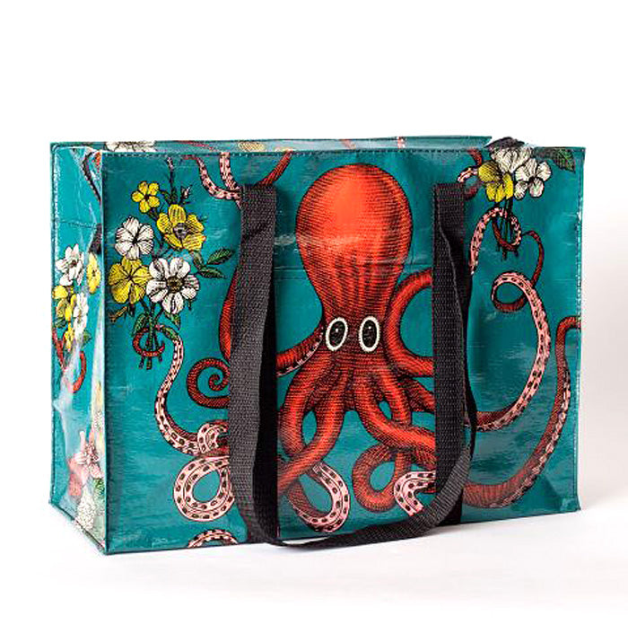 Blue Q Shopping Bag Shoulder Tote  - Octopus - Eco  - Pocket, Zipper, folding