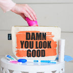 Damn You Look Good toiletries bag - canvas and lined Twisted Wares Bitch Bag