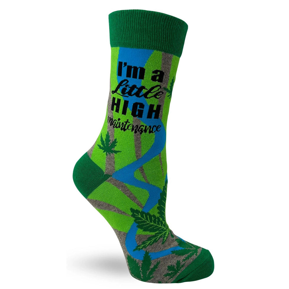 High Maintenance Women's Combed Cotton Crew Socks by FabDaz