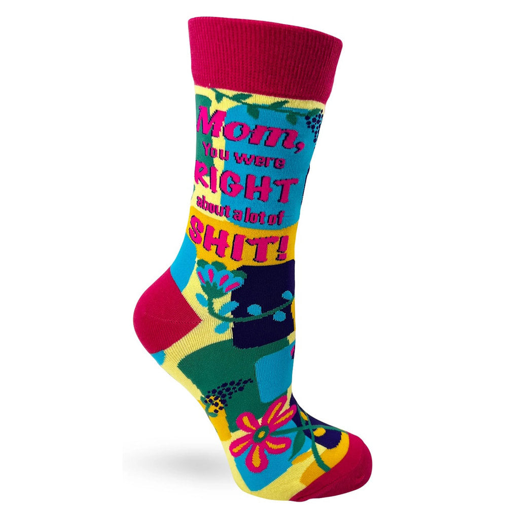 Mom You Were Right Women's Combed Cotton Crew Socks by FabDaz
