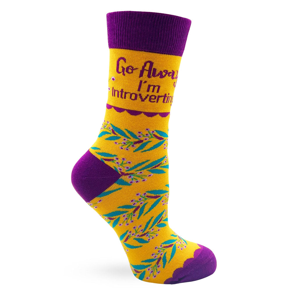 Introverting Women's Combed Cotton Crew Socks by FabDaz