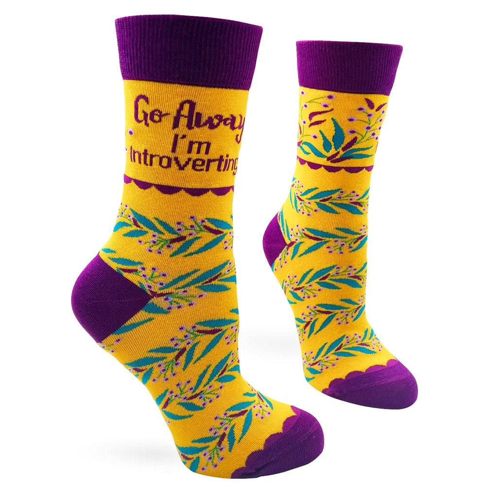 Introverting Women's Combed Cotton Crew Socks by FabDaz