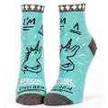 Women's Ankle Socks - Special Unicorn  - Blue Q