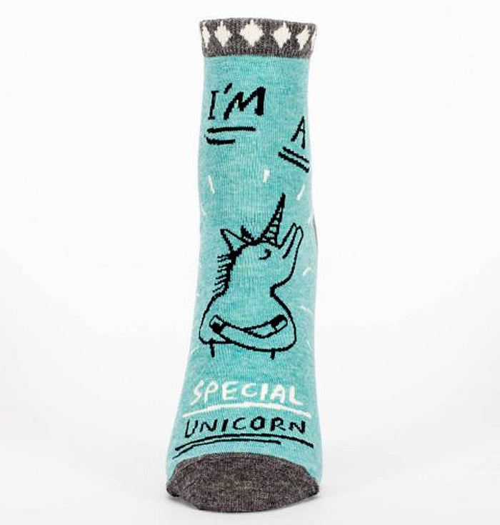 Women's Ankle Socks - Special Unicorn  - Blue Q