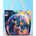 Cats in a Bubble Techno Fantasy Gifts Jute Bag- JJ