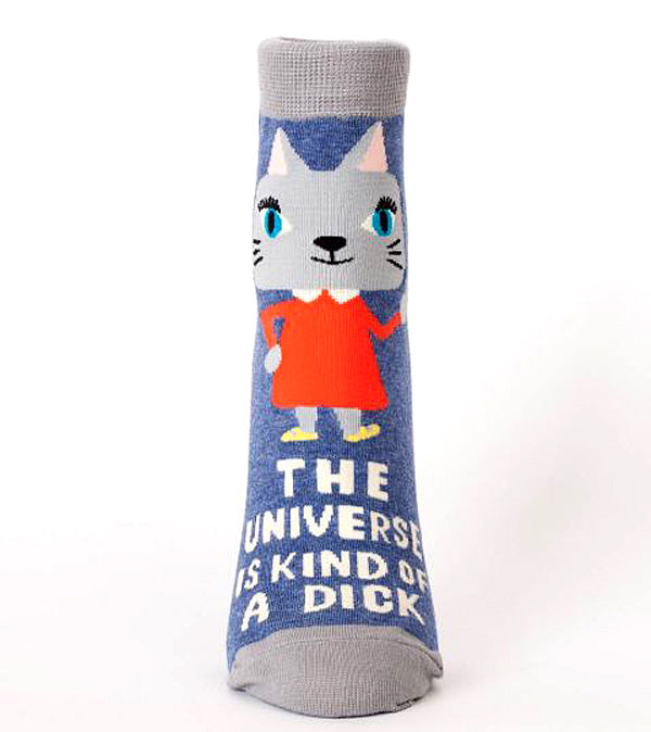 Women's Ankle Socks - The Universe is Kind of a Dick  - Blue Q