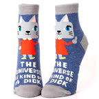 Women's Ankle Socks - The Universe is Kind of a Dick  - Blue Q