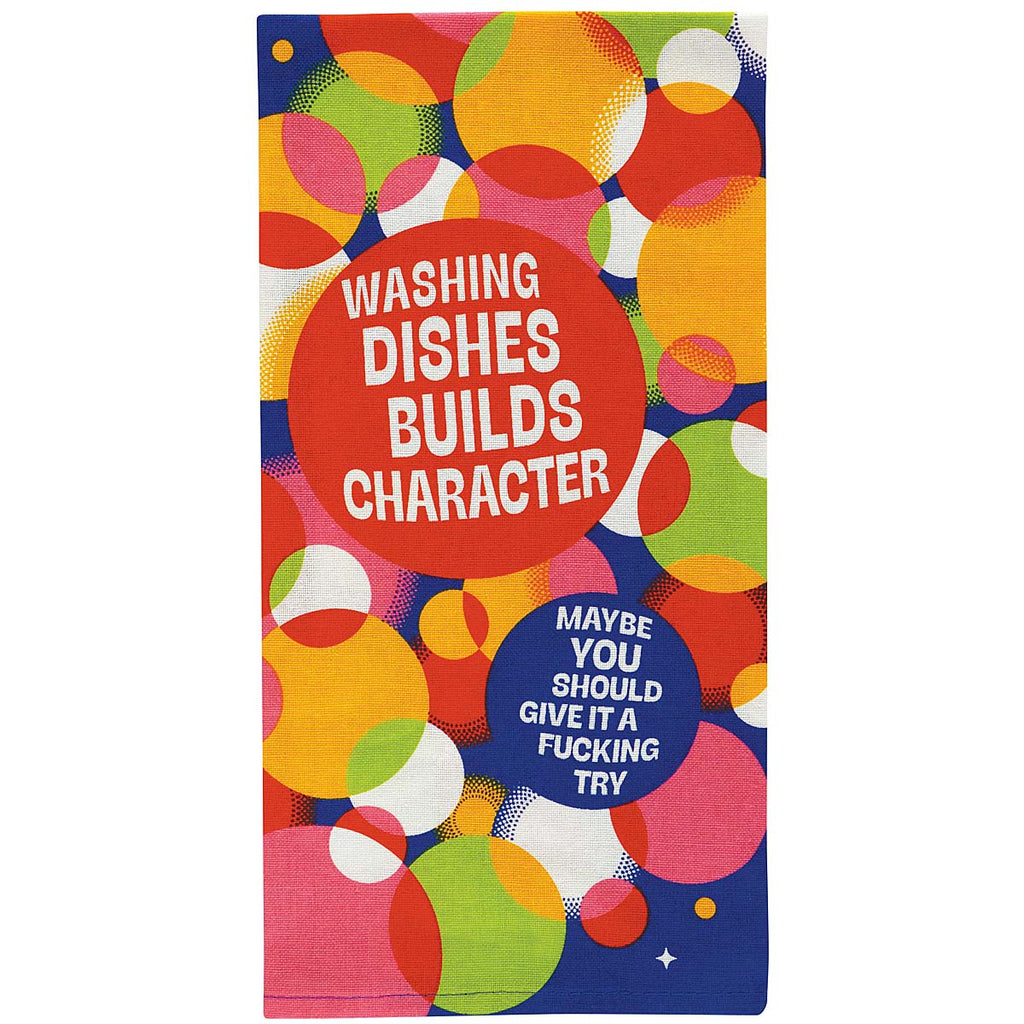 Blue Q Washing Dishes Kitchen Towel - Printed Cotton Kitchen Towel