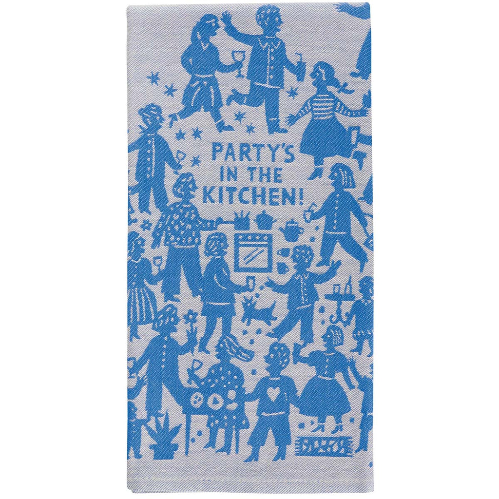 Blue Q Party's In the Kitchen - woven jacquard 100% Cotton Kitchen Towel