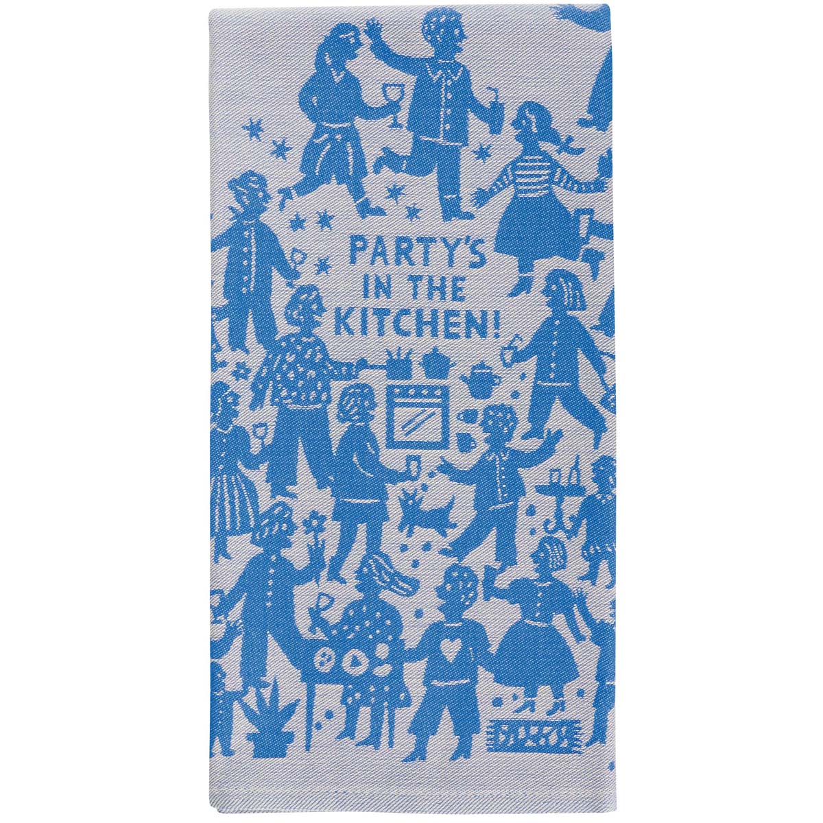 Blue Q Party's In the Kitchen - woven jacquard 100% Cotton Kitchen Towel