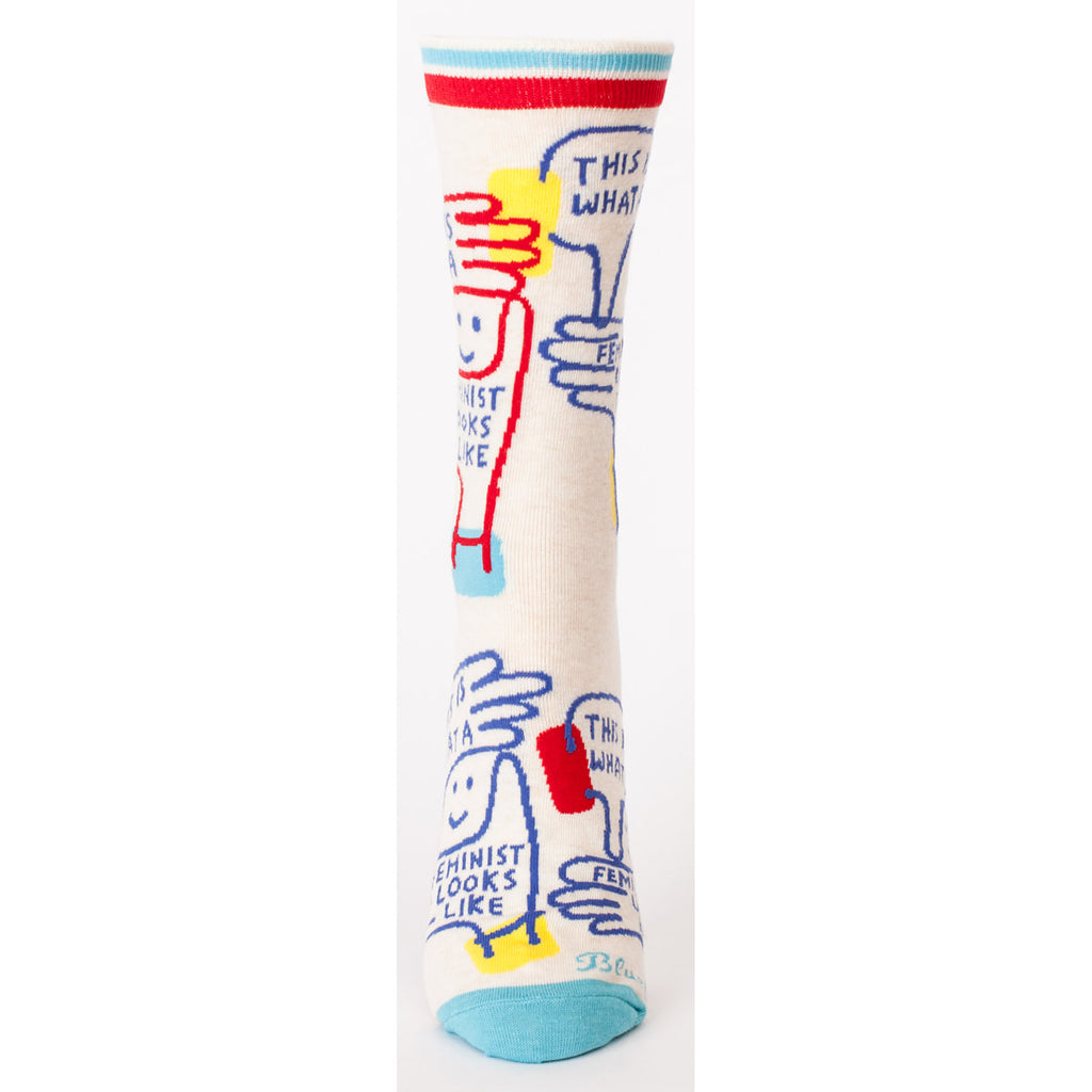 Women's Crew Socks -  This is what a feminist looks like  - Blue Q