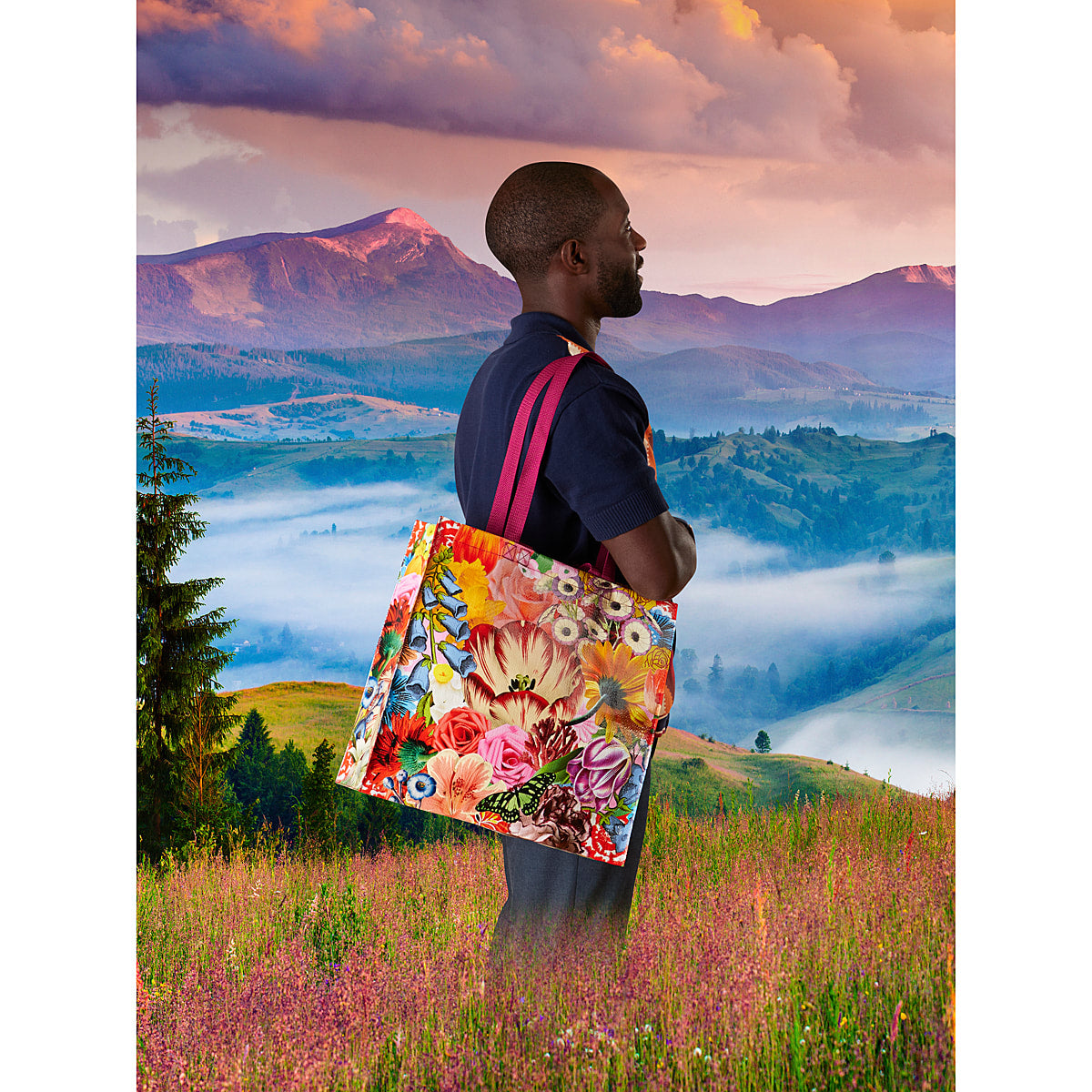 Blossoms Blue Q Shopper- Reusable Shopping Bags