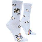 Women's Crew Socks - Up Yours  - Blue Q