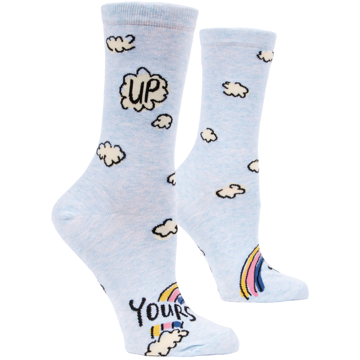 Women's Crew Socks - Up Yours  - Blue Q