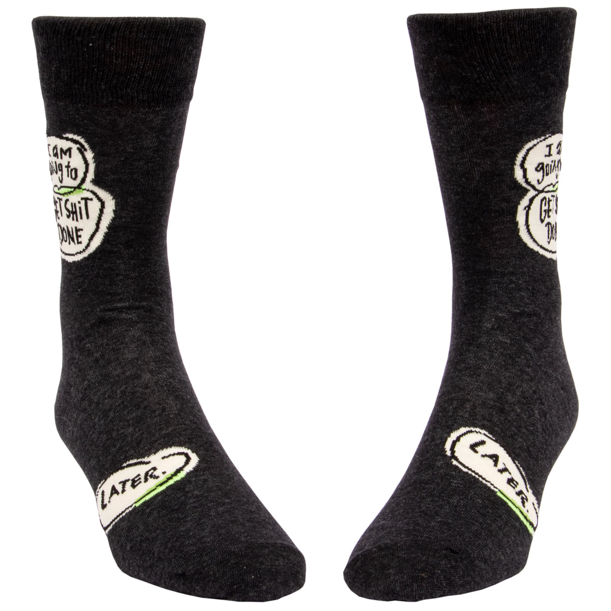 MEN's Crew Sock  - I'll Get Shit Done Later- Blue Q