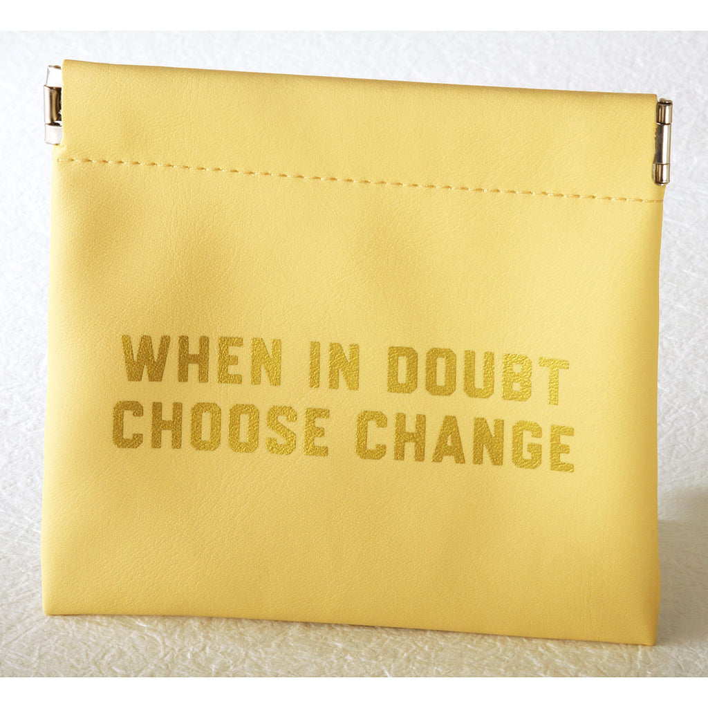 Choose Change Snap Top Large Coin Pouch Vegan Leather
