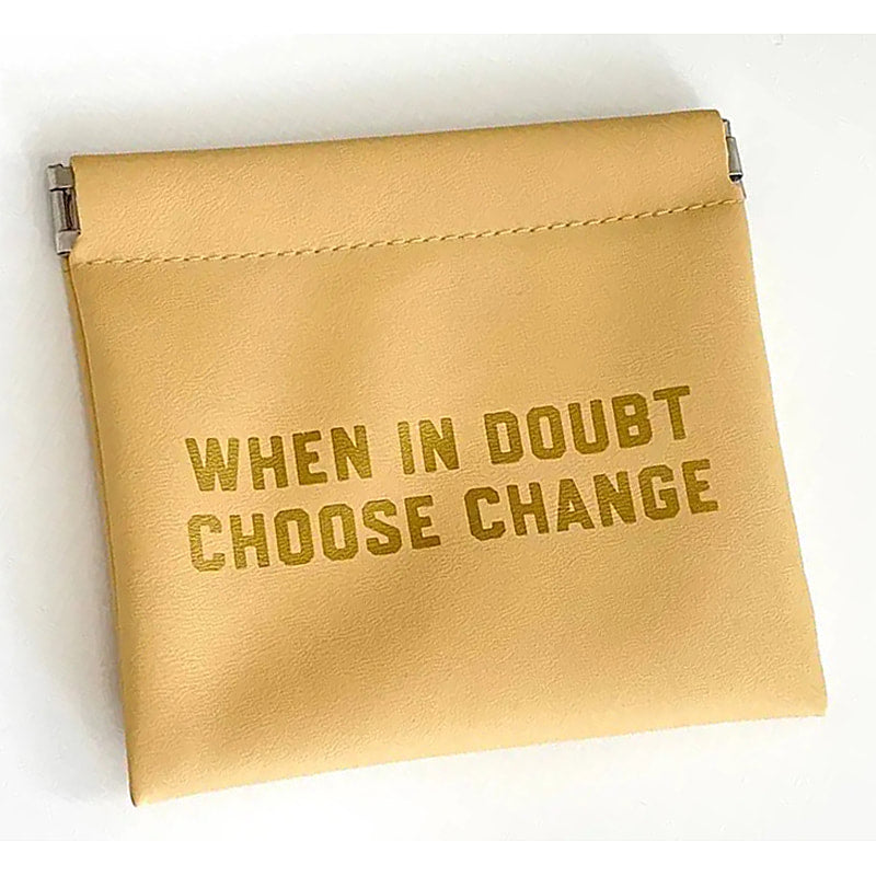 Choose Change Snap Top Large Coin Pouch Vegan Leather