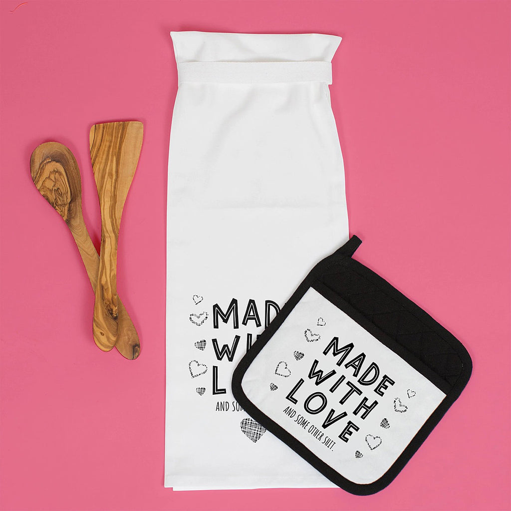 Made With Love Hang Tight Cotton Towel with pull through loop - by Twisted Wares