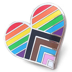 LGBTQ Progress Pride heart enamel pin - EE