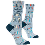 Women's Crew Socks -  Fuck Off I'm Reading  - Blue Q