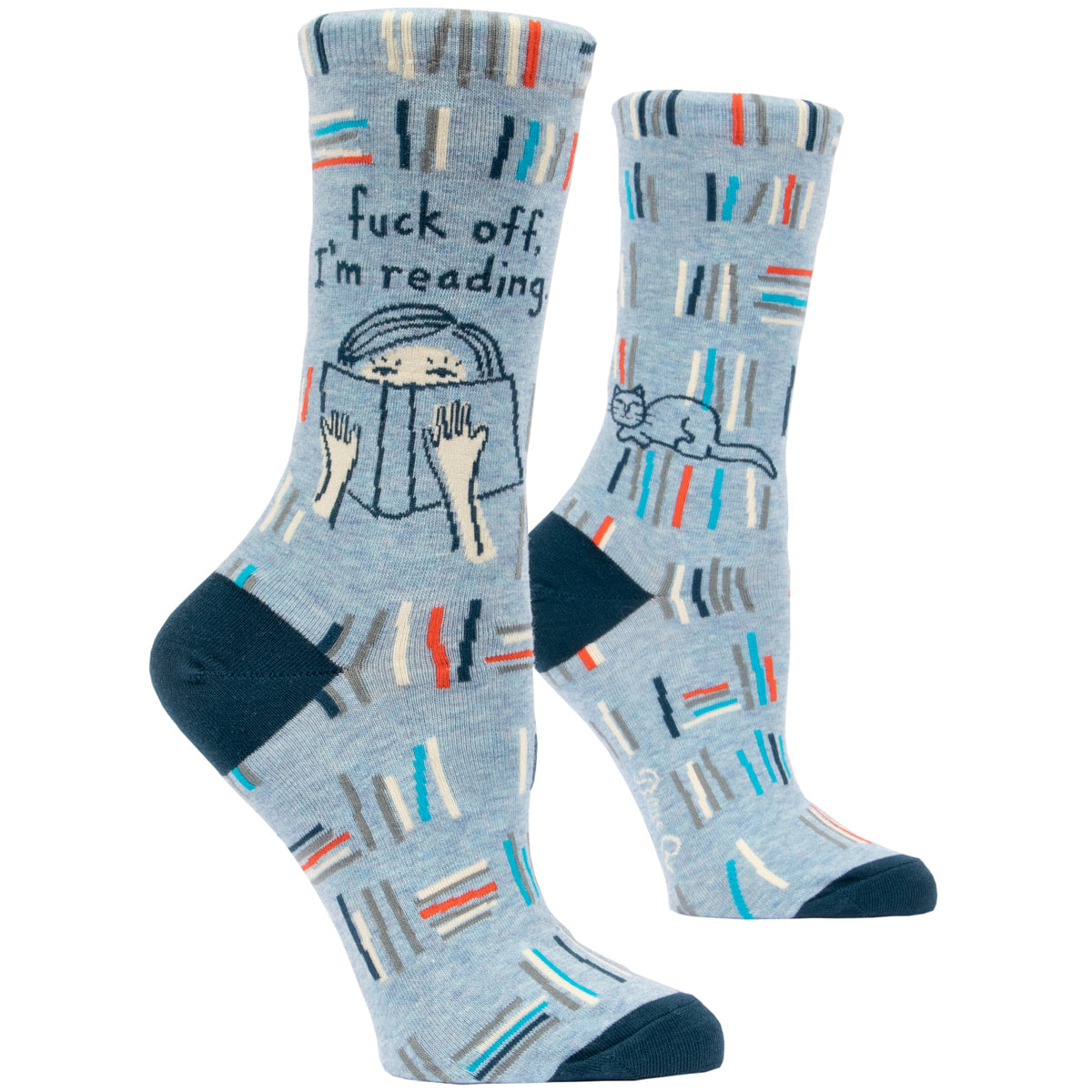 Women's Crew Socks -  Fuck Off I'm Reading  - Blue Q