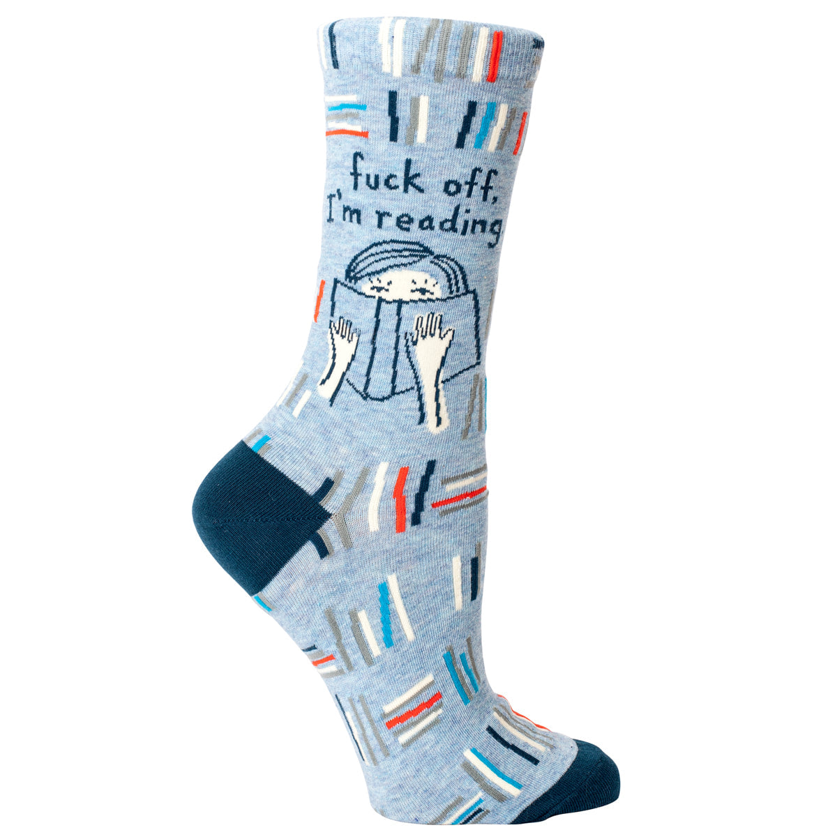 Women's Crew Socks -  Fuck Off I'm Reading  - Blue Q
