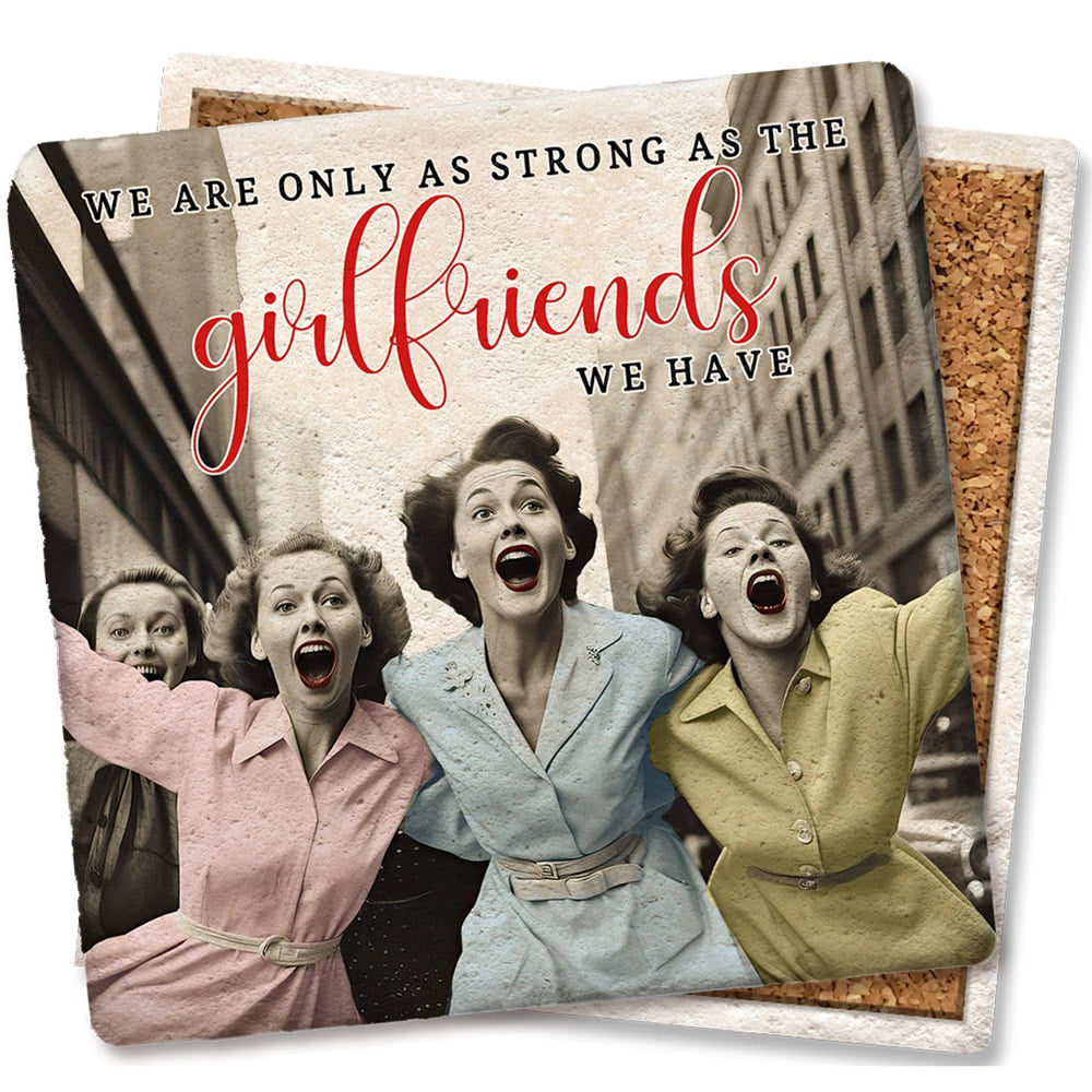 Strong Girlfriends Limestone Coaster by Tipsy