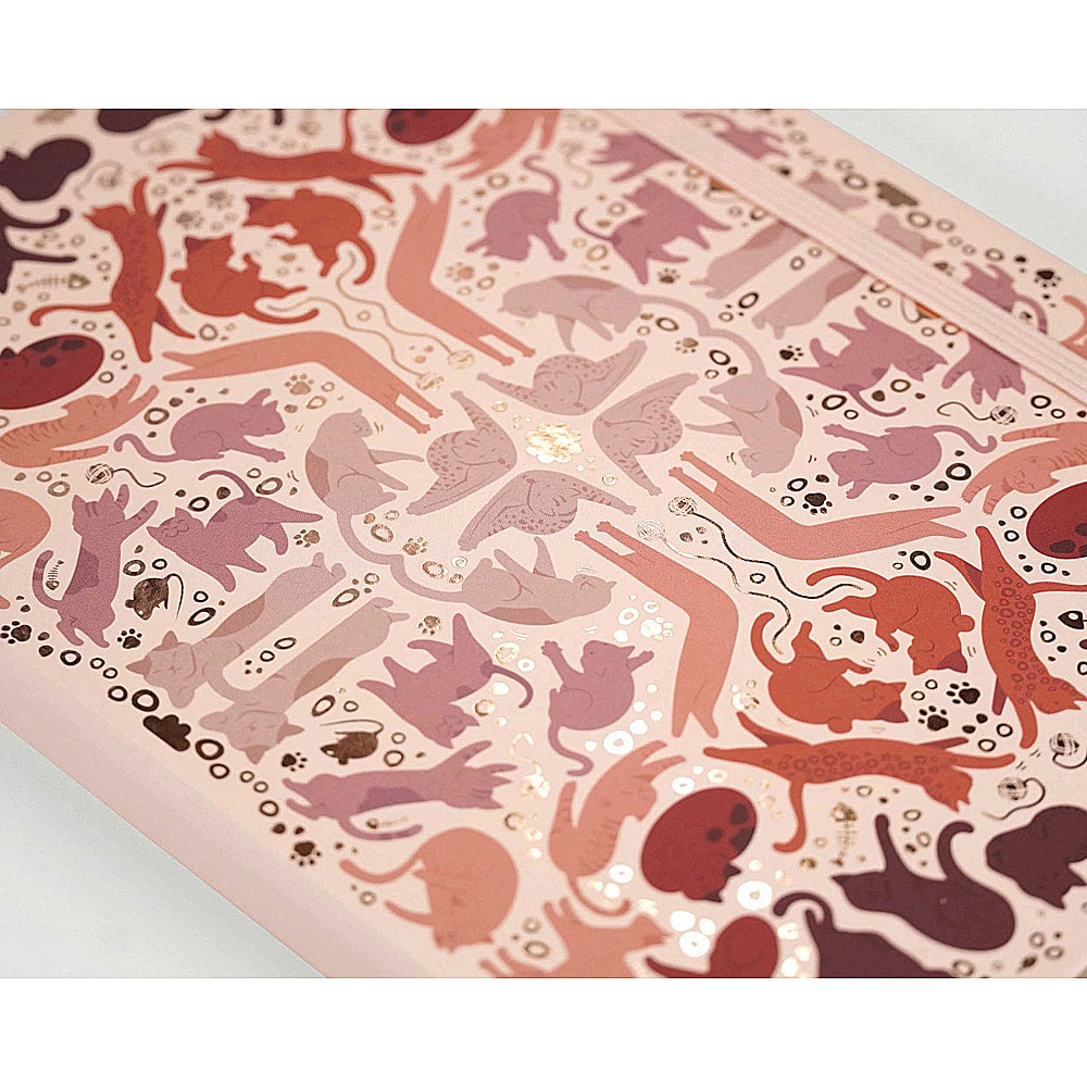 Yoga Cats Lined Hardcover Notebook Journal - 5 3/4" X 8 1/4" - EE
