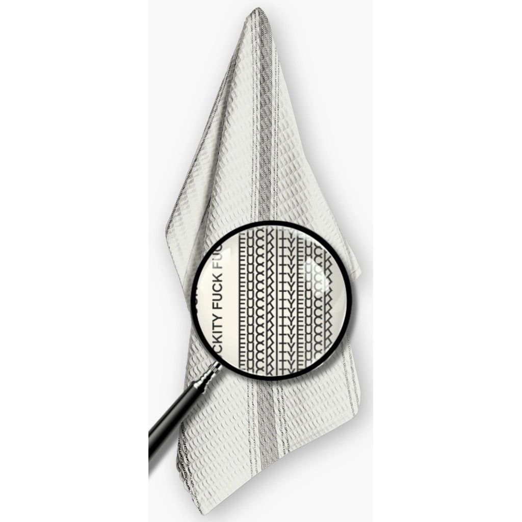 Fuckity Fuck Pardon my French Stripe Illusion Unique Kitchen Tea Towel by Twisted Wares