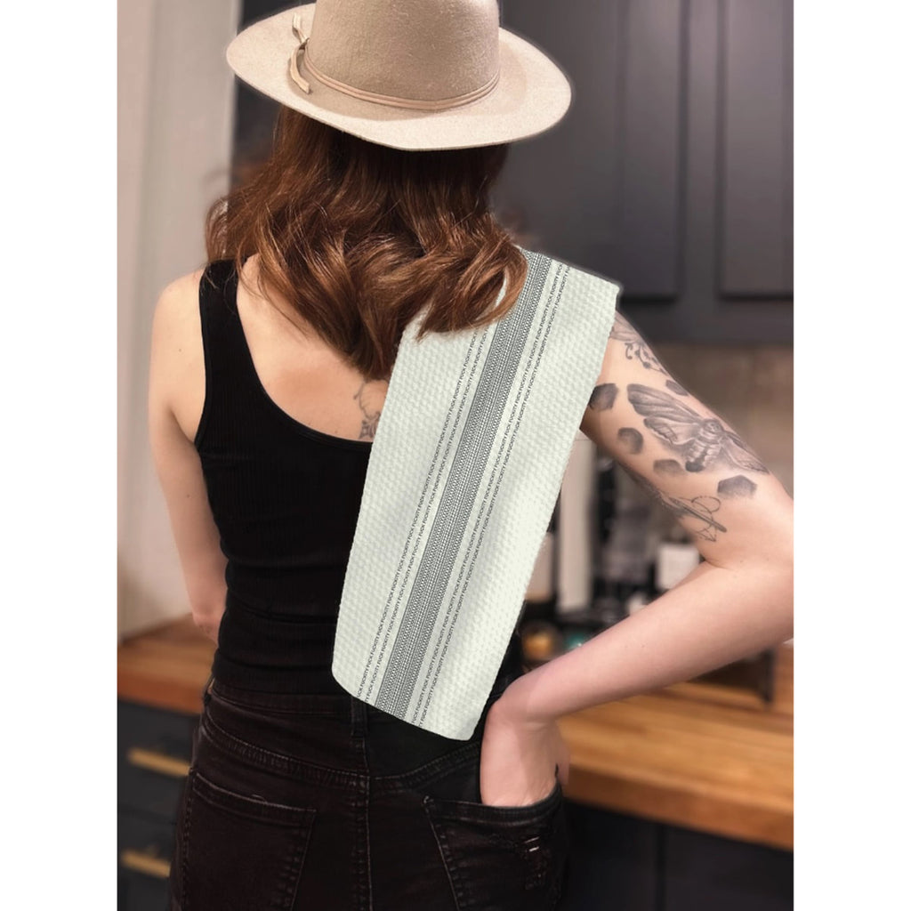 Fuckity Fuck Pardon my French Stripe Illusion Unique Kitchen Tea Towel by Twisted Wares