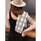 Shitshow Vintage Stripe Illusion Kitchen Waffle Weave Tea Towel by Twisted Wares
