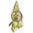 Green F Checkers Fuckity Fuck Kitchen Tea Towel by Twisted Wares