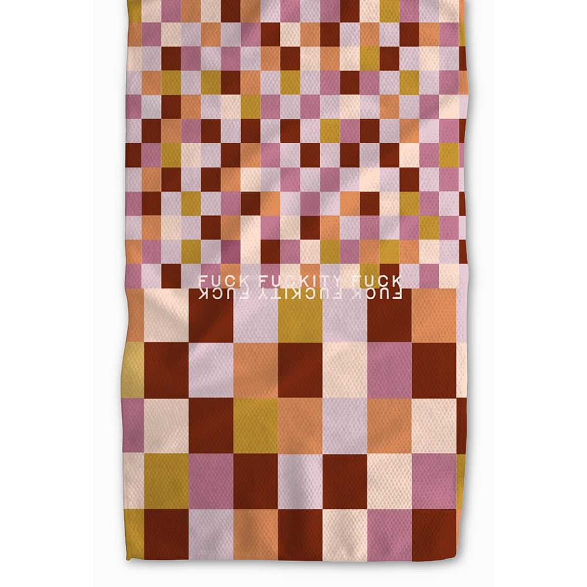 Lilac F-Checkers Fuckity Fuck Kitchen Tea Towel by Twisted Wares