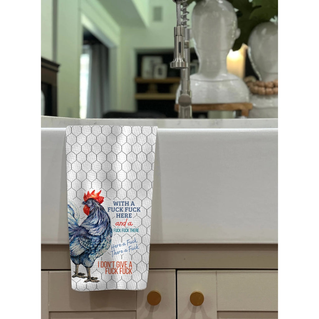 With a Fuck Fuck Here Kitchen Towel by Twisted Wares