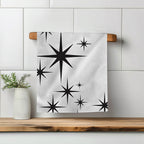 Black and White Stars Kitchen Towel by Twisted Wares
