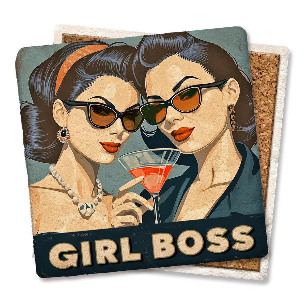 Girl Boss- Limestone Coaster by Tipsy