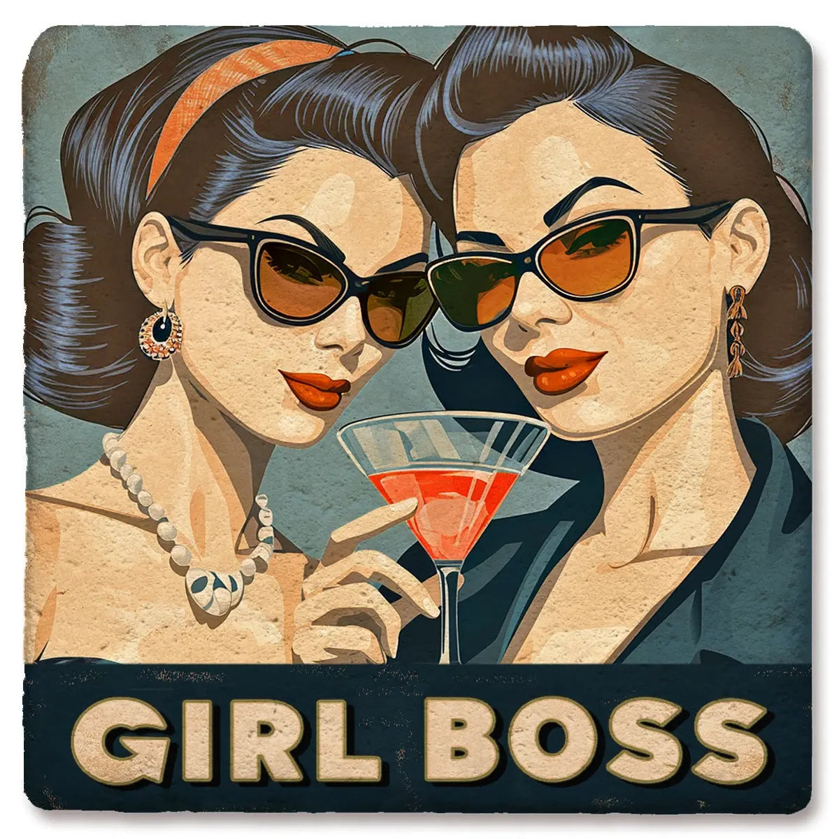 Girl Boss- Limestone Coaster by Tipsy