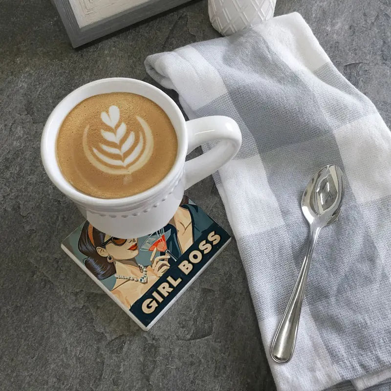 Girl Boss- Limestone Coaster by Tipsy