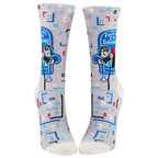 Women's Crew Socks -  Gaming - Blue Q Combed cotton