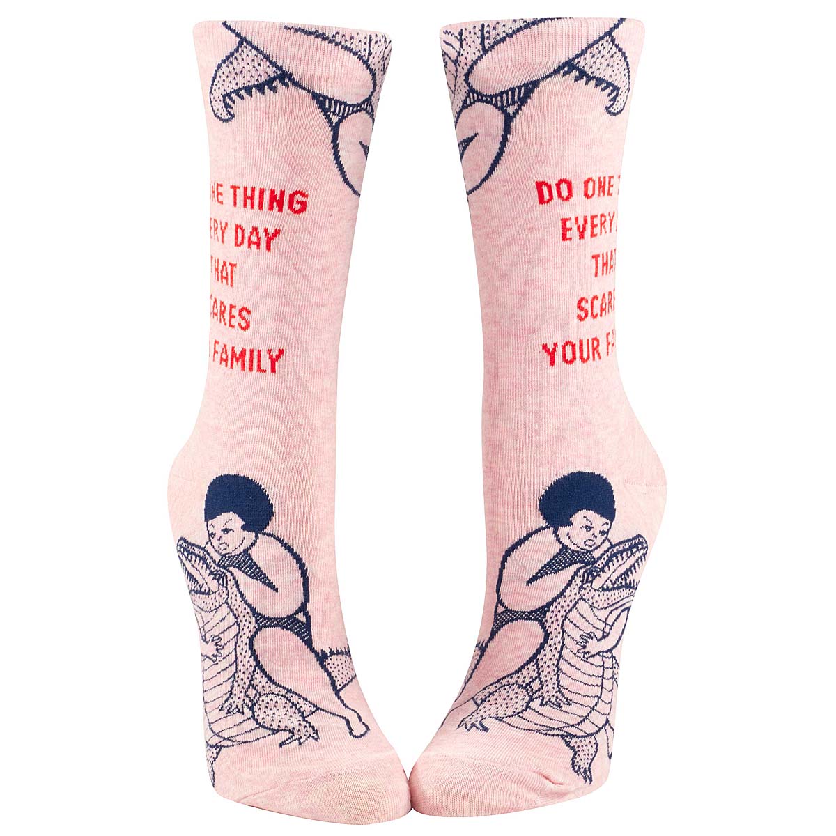 Women's Crew Socks -  Scares Your Family- Blue Q Combed cotton