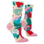 Women's Crew Socks -  Menopause. WTF? - Blue Q Combed cotton