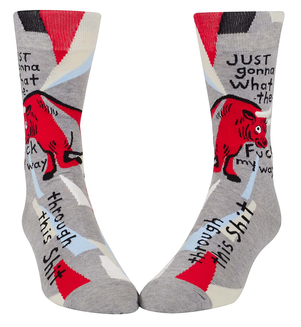 WTF My Way through this Shit - Men's Crew Sock - Blue Q