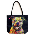Colorful Pitbull Fantasy Gifts Jute Bag- JJ