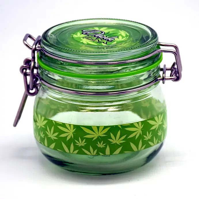 Fantasy Gifts SMALL Green Leaf Stash Jar - JJ